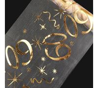 Chemin de table - Décoration d'anniversaire 60 ans - 10 m x 28 cm - Décoration de table d'anniversaire pour homme et femme - Découpable avec ciseaux - Doré