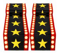Chemin de Table Design couleur étoile, 1 pièce, décor de tapis noir de nuit de film pour fournitures de fête d'anniversaire (noir) zq-1