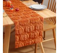 Chemin de table d'Halloween - 33 x 183 cm - Décoration d'automne - Citrouille - Esprit d'Halloween - Décoration intérieure - Nappe citrouille pour décoration de table (C)