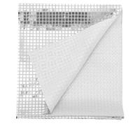 Chemin de Table Disco à Paillettes Rectangulaire en Polyester Argenté | Maille Dense, sans Plis, Limite L’effilochage, pour Anniversaires D’entreprise, Mariages, Noël et Nouvel An