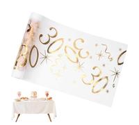 Chemin de Table Doré,28 cm x 10 m Decoration Table Anniversaire,Deco Anniversaire Joyeux 30 Ans,Décoration Party,Découpable Réutilisable pour 30 Ans Fête Mariage