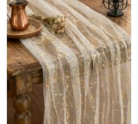 Chemin de Table Doré Chemin de Table 70x300cm Décoration de Table avec Feuille de Paillettes Convient pour Les Fêtes Prénuptiales Les Fêtes de Noël et Autres Occasions Spéciales