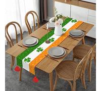 Chemin de table drapeau irlandais - Parchemin de table - Décoration de table de cuisine pour intérieur et extérieur - Décoration de fête - Table basse