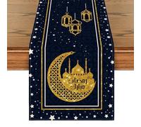 Chemin de table du Ramadan, décoration de table de festival islamique avec broderie élégante, nappe en polyester pour le Ramadan et l'Aïd, 33 x 183 cm (style C)