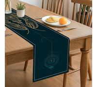 Chemin de table élégant en forme de feuille, tourbillons floraux artistiques, décoration d'intérieur moderne pour réunions saisonnières et événements festifs, 33 x 183 cm