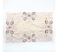 Chemin de table élégant et léger avec motif floral sur tissu en dentelle transparente pour décoration de table quotidienne ou festive (30 x 45 cm 3#)