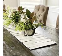 Chemin de Table en Bois Naturel et Durable, centres de Table pour Salle à Manger, Table Basse, décoration de Style Rustique, décoration de Mariage, 127 x 30,5 cm, Blanc