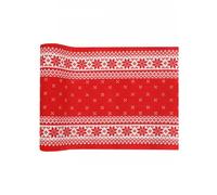 Chemin de table en coton Au coin du feu 3 m x 28 cm - Rouge