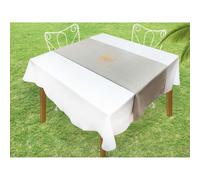 Soleil d'ocre 800692 BAGUETTE Chemin de table Coton Gris 40 x 140 x 1 cm