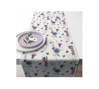 Chemin de table en coton bourdons et chardons 40 x 150 cm