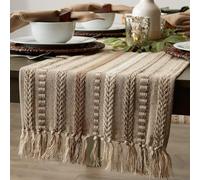 Chemin de table en coton de qualité supérieure - 35,6 x 183 cm - Décoration élégante pour tables de salle à manger, table centrale, console, événements, mariages, fêtes - Qualité artisanale The Home