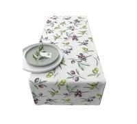 Chemin de table en coton olives 40 x 150 cm