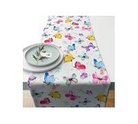 Chemin de table en coton Papillons 40 x 150 cm