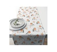 Chemin de table en coton Robin family 40 x 150 cm