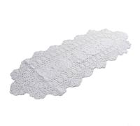 Chemin de table en dentelle de coton pour chemin de table 30 x 80 cm - Décoration florale au crochet pour salle à manger, cuisine, fête de mariage - Style bohème (blanc)