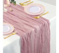 Chemin de table en étamine, style bohème, pour mariage, cuisine, salle à manger, vacances, décoration de table de fête, 90 x 400 cm