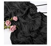 Chemin de Table en Gaze, décoration Salle à Manger, Rustique, Campagne, Plage, fête Mariage, décor , noël, 90x300CM(Black,90cmx180cm)