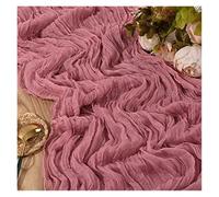 Chemin de Table en Gaze, décoration Salle à Manger, Rustique, Campagne, Plage, fête Mariage, décor , noël, 90x300CM(Red,90cmx180cm)