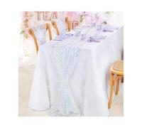 Chemin de table en gaze pailletée, 2pcs Chemin de Table à Paillettes Multicolore 30x183cm(White)