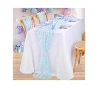 Chemin de table en gaze pailletée, Chemin de Table en gaze à paillettes irisées, 2 pièces, plusieurs tailles, décor fête mariage(Color 4,60x360cm)