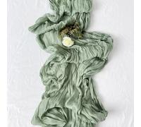 Chemin de Table en gaze semi-transparente, tissu à sauge, réglage de Table, salle à manger, Vintage, fête de mariage, Banquets de noël, Arches, décor de gâteau Blue