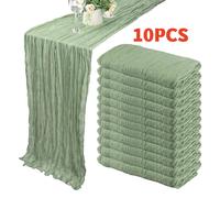 Chemin de Table en gaze style Boho, 10 pièces, 40x270cm, chemin de Table romantique pour mariage, réception nuptiale, fête d'anniversaire Beige