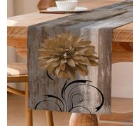 Chemin de table en lin épais 33×183 cm gris Vendos85