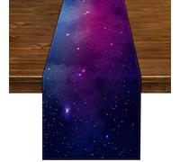 Chemin de table en lin galaxie pour garçon, fête d'anniversaire, astronaute, étoiles, décoration de table pour la ferme, la maison, la salle à manger, la cuisine