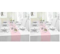 Chemin de Table en Non-tissé,Nappe Décorative,Décoration de Table, Tissu Décoration Mariage,Ruban de Table Non Tissé(Rose Pâle,30CMx25M) (Lot de 2)