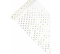 Chemin de table en organza blanc avec pois doré métallisé 36 cm x 9 m
