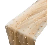 Chemin De Table en Perles - Nappe en Tulle Découpable, Chemins De Table Bohème, Décoration De Tables Perles De Mariage, Chemin De Tables Maille Douce, Nappe De Fête Élégante, Chemins De