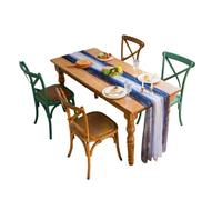 Chemin de table en tissu transparent dégradé avec drapé doux, 150 x 240 cm, accent de table décoratif pour décor de réception, chemin de table dégradé, décoration transparente, pièce maîtresse de de à