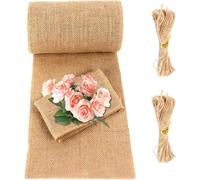 Chemin de Table en Toile de Jute - 10 m x 30 cm - Beige - Rouleau de Chemin de Table en Jute Naturelle - pour décoration de Table de Mariage, Communion et baptême - Résistant et respectueux de