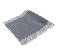 Chemin de table en toile de jute vintage en dentelle grise BambooMN 38 x 223 cm pour mariage rustique, enterrement de vie de jeune fille, remise