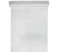Chemin de table en tulle pailleté - SANTEX - 30 cm x 5 m - Argent - Polyester - Décoration de table - Noël - Mariage