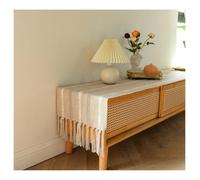 Chemin de table épais gris avec drapeau de lit vintage creux - Décoration de bureau - Décoration de commode - Café clair - 38 x 240 cm