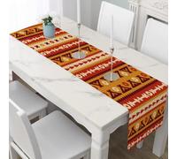 Chemin de Table Ethnique Tribal Tischläufer de Noël 40x140cm, Christmas Nappe Décorative Rétro Flèche Décoration de Table d'hiver Bohême Géométrique pour Festival