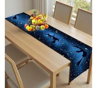Chemin de Table Fantastique Sorcière Rectangulaire 40x240cm en TissuCiel étoilé Halloween Décoration de Table pour Maison Magique Étoile Nappe pour Fête et Dîner Décoratif