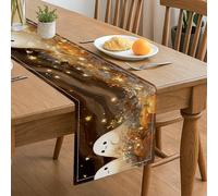 Chemin de table fantôme fantaisie, décoration d'automne rustique pour la maison, les dîners de famille et les réunions de vacances 33 x 183 cm