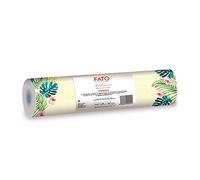 Chemin de Table Fato effet tissu, Taille 0,4x24 m, Prédécoupés Tous les 1,20 m, Lot de 20 Chemins de Table, Papier Sec Airlaid de Haute Qualité, Design Tropical