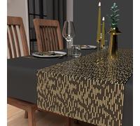 Soleil d'Ocre Chemin de table festif imprimé 40 x 180 cm Or Noir