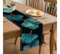 Chemin de table feuille de ginkgo, design botanique tropical élégant pour décoration de salle à manger d'automne, parfait pour la maison, les réunions de famille et les célébrations de vacances, 33 x