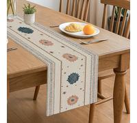 Chemin de table floral bohème, fleurs décoratives vintage géométriques rustiques pour la maison, les réunions de famille, 33 x 183 cm