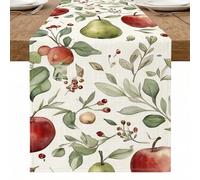 Chemin de table floral en forme de fruits, motif vintage de feuilles de poires pour l'automne, la cuisine, la salle à manger, parfait pour les réunions de famille et les célébrations saisonnières 33 x