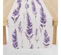 Chemin de Table Floral Lavande Tischläufer de Noël 40x140cm, Christmas Nappe Décorative Botanique Plante Décoration de Table d'hiver Aquarelle Fleur pour Festival