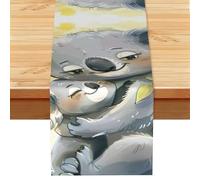 Chemin de table imprimé koala mignon pour la Saint-Valentin, les dîners de famille, les fêtes de fin d'année, décoration de mariage