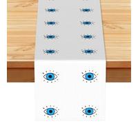 Chemin de table imprimé mauvais œil 33 x 182,9 cm, nappe de décoration printanière pour cuisine, table à manger et réunions de famille