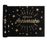 chemin de table intissé anniversaire 30cmx5m noir - chalayer 6646 30-3 Noir
