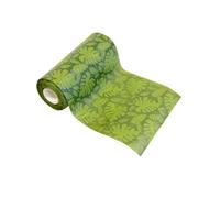 Chemin de table intissé relief feuille tropicale vert 15 cm x 5 m