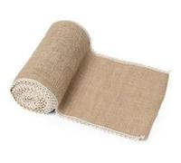 chemin de table jute dentelle 20cmx5m - arty fetes factory 76031 Gris G